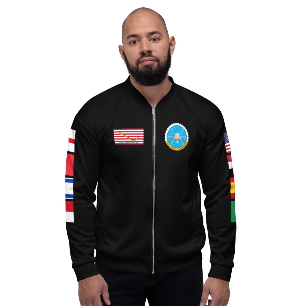 USS Dwight D. Eisenhower (CVN-69) 1990 FP Cruise Jacket - Black – front view, white