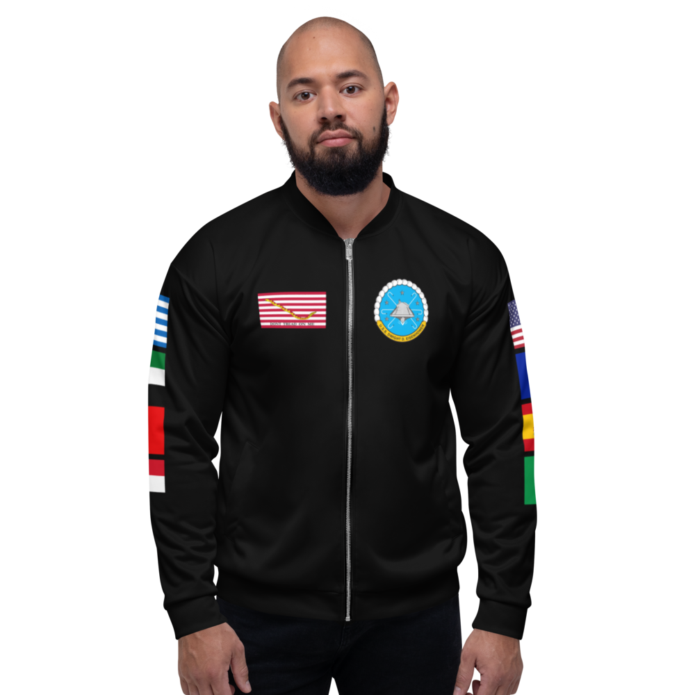 USS Dwight D. Eisenhower (CVN-69) 1998 FP Cruise Jacket - Black – front view, white