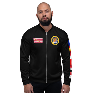 USS America (CV-66) 1989 FP Cruise Jacket - Black – front view, white