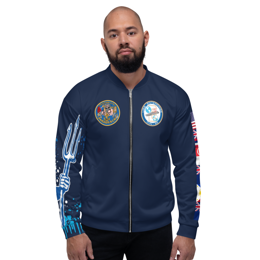 USS Enterprise (CVN-65) 1978 FP Cruise Jacket - Shellback – front view, white