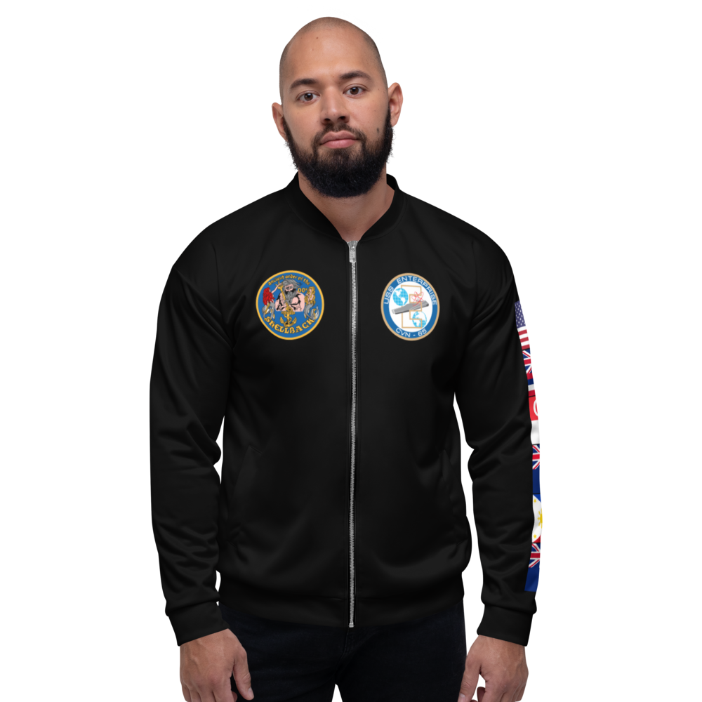 USS Enterprise (CVN-65) 1978 FP Cruise Jacket - Black – front view, white