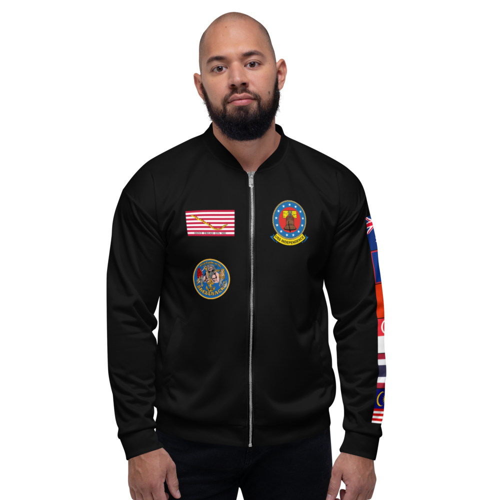 USS Independence (CV-62) 1997 FP Cruise Jacket - Black – front view, white
