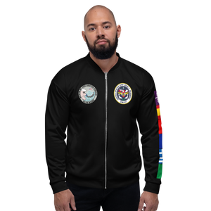 USS John F. Kennedy (CVA-67) 1971-72 FP Cruise Jacket - Black – front view, white