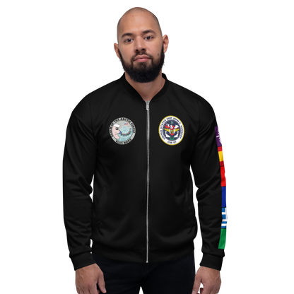 USS John F. Kennedy (CVA-67) 1971-72 FP Cruise Jacket - Black – front view, white
