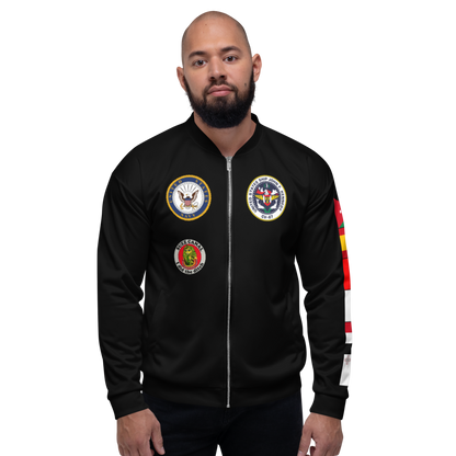 USS John F. Kennedy (CV-67) 1999-2000 FP Cruise Jacket - Black – front view, white