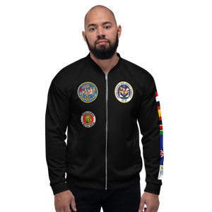 USS John F. Kennedy (CV-67) 1982 FP Cruise Jacket - Black – front view, white