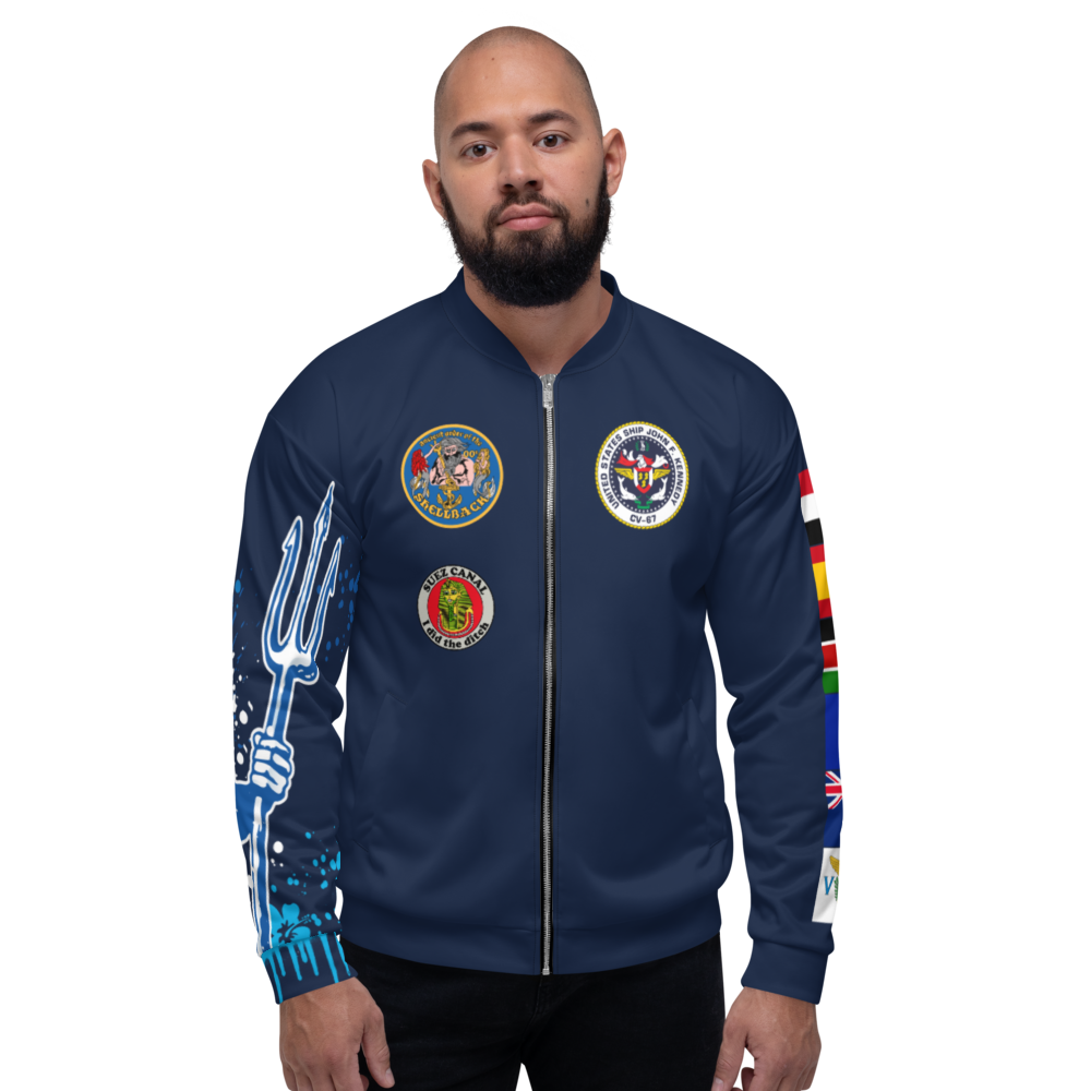 USS John F. Kennedy (CV-67) 1982 FP Cruise Jacket - Shellback – front view, white