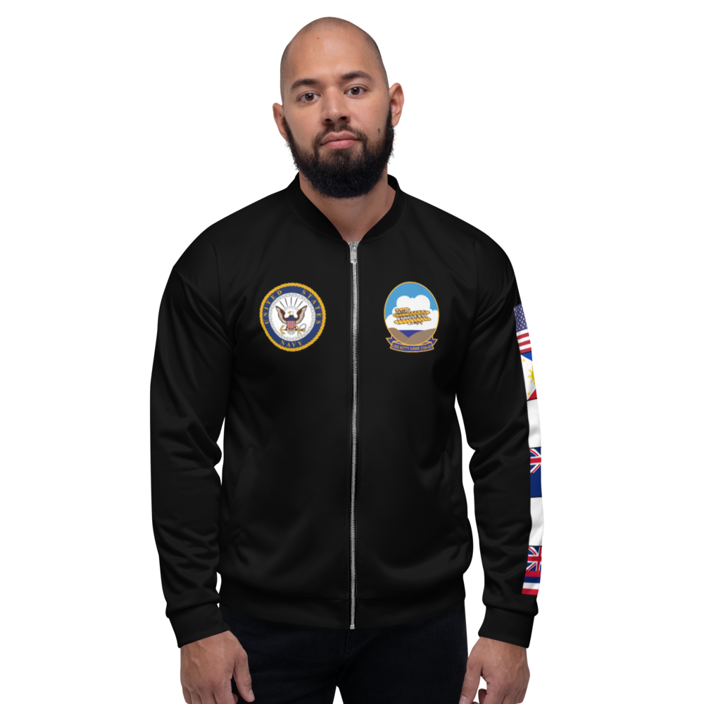 USS Kitty Hawk (CVA-63) 1962-63 FP Cruise Jacket - Black – front view, white