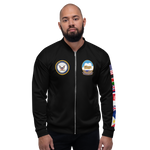 USS Kitty Hawk (CVA-63) 1973-74 FP Cruise Jacket - Black – front view, white