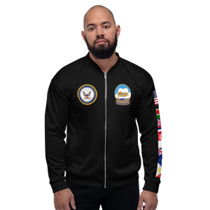 USS Kitty Hawk (CVA-63) 1973-74 FP Cruise Jacket - Black – front view, white
