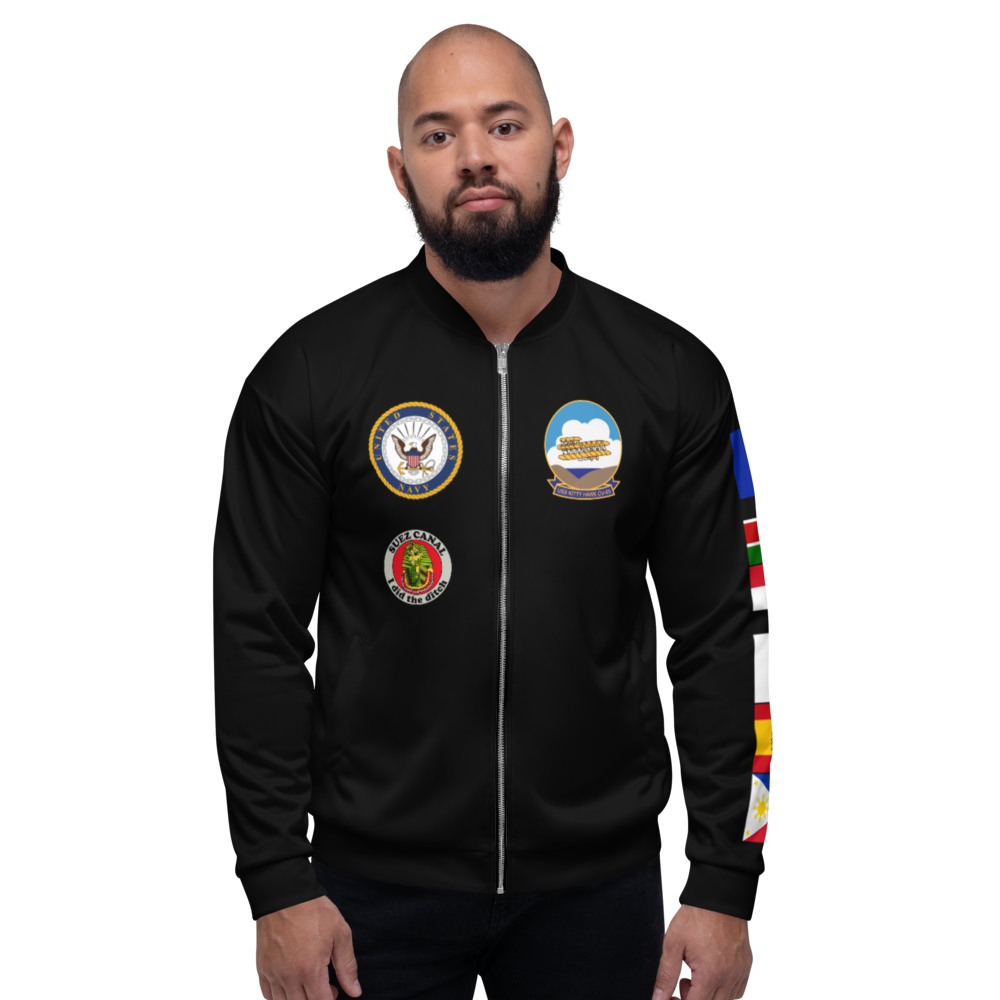 USS Kitty Hawk (CV-63) 1987 FP Cruise Jacket - Black – front view, white