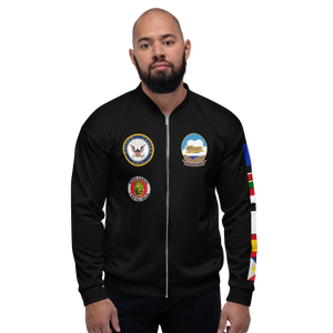 USS Kitty Hawk (CV-63) 1987 FP Cruise Jacket - Black – front view, white