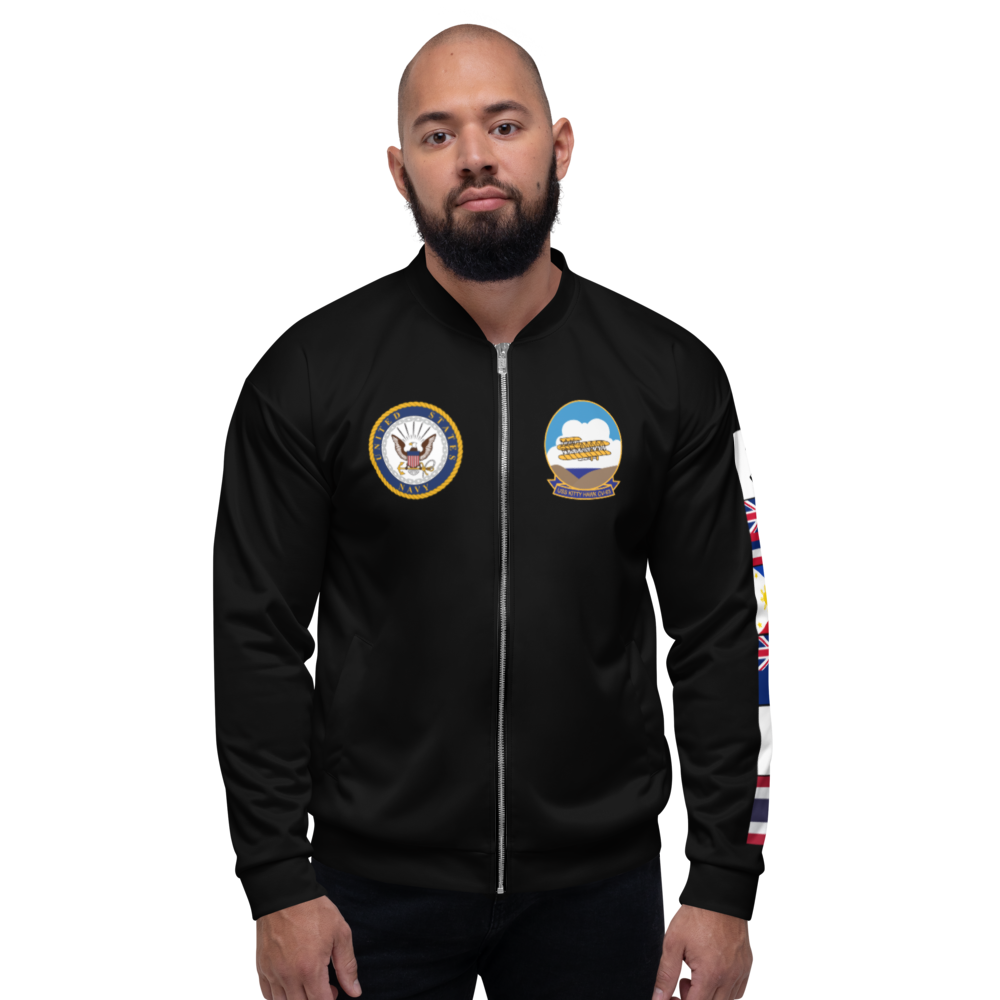 USS Kitty Hawk (CV-63) 1979-80 FP Cruise Jacket - Black – front view, white