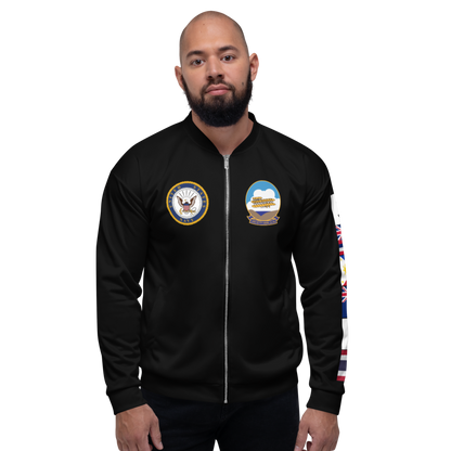 USS Kitty Hawk (CV-63) 1979-80 FP Cruise Jacket - Black – front view, white