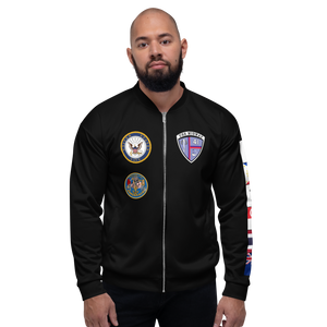 USS Midway (CV-41) 1984-85 FP Cruise Jacket - Black – front view, white