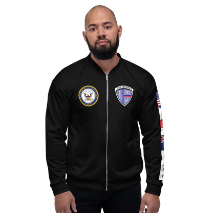 USS Midway (CV-41) 1975-76 FP Cruise Jacket - Black – front view, white