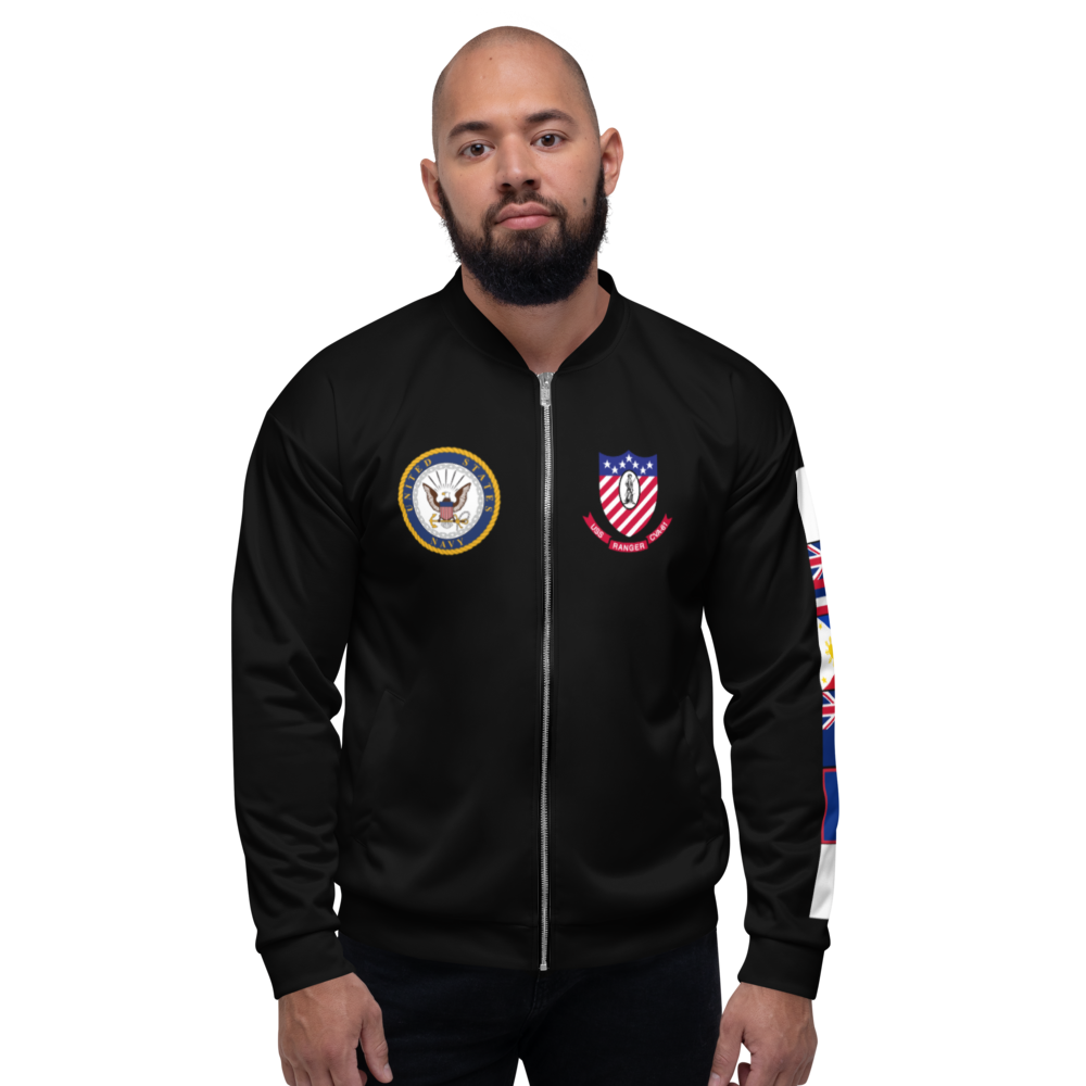 USS Ranger (CVA-61) 1960 FP Cruise Jacket - Black – front view, white