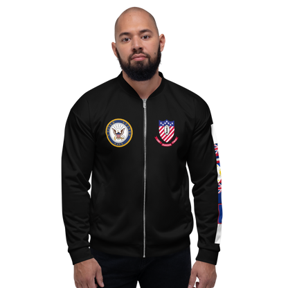 USS Ranger (CVA-61) 1960 FP Cruise Jacket - Black – front view, white