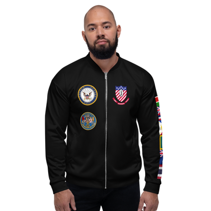 USS Ranger (CV-61) 1980-81 FP Cruise Jacket - Black – front view, white
