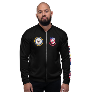 USS Ranger (CV-61) 1979 FP Cruise Jacket - Black – front view, white