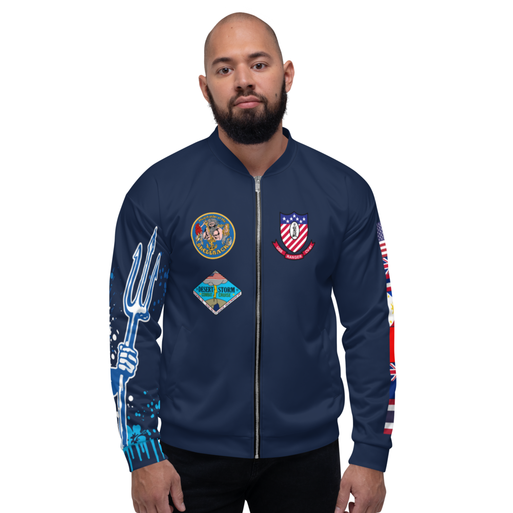 USS Ranger (CV-61) 1991 FP Cruise Jacket - Shellback – front view, white