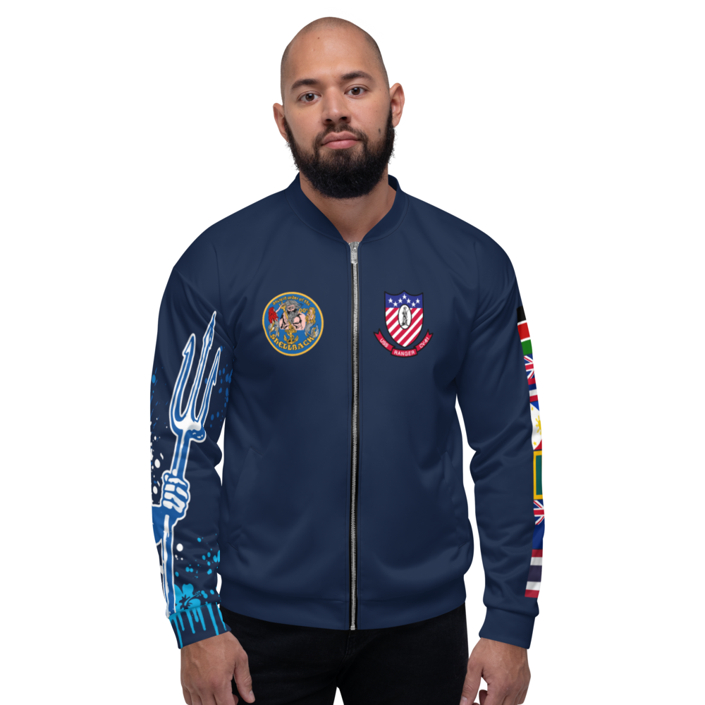 USS Ranger (CV-61) 1980-81 FP Cruise Jacket - Shellback – front view, white