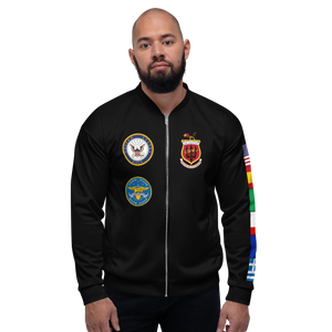 USS Saratoga (CVA-60) 1960-61 FP Cruise Jacket - Black – front view, white