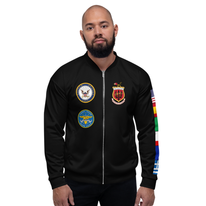 USS Saratoga (CVA-60) 1960-61 FP Cruise Jacket - Black – front view, white