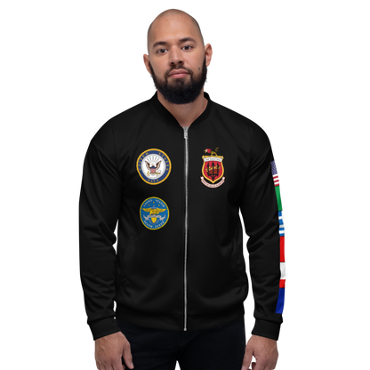 USS Saratoga (CVA-60) 1963 FP Cruise Jacket - Black – front view, white
