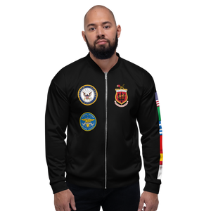 USS Saratoga (CVA-60) 1966 FP Cruise Jacket - Black – front view, white