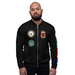 USS Saratoga (CVA-60) 1967 FP Cruise Jacket - Black – front view, white