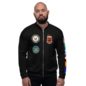 USS Saratoga (CV-60) 1992 FP Cruise Jacket - Black – front view, white