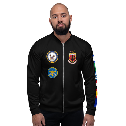 USS Saratoga (CV-60) 1987 FP Cruise Jacket - Black – front view, white