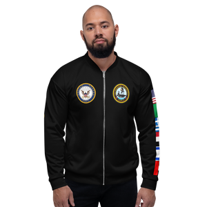 USS Theodore Roosevelt (CVN-71) 1995 FP Cruise Jacket - Black – front view, white