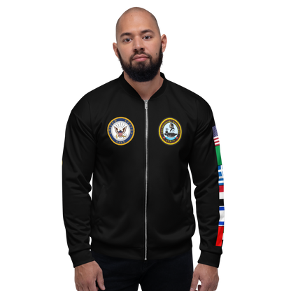 USS Theodore Roosevelt (CVN-71) 1995 FP Cruise Jacket - Black – front view, white