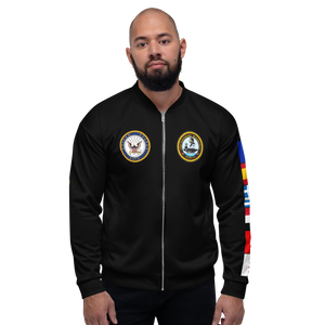 USS Theodore Roosevelt (CVN-71) 1999 FP Cruise Jacket - Black – front view, white