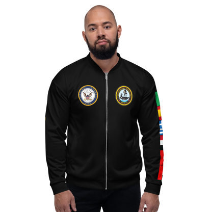 USS Theodore Roosevelt (CVN-71) 2005-06 FP Cruise Jacket - Black – front view, white