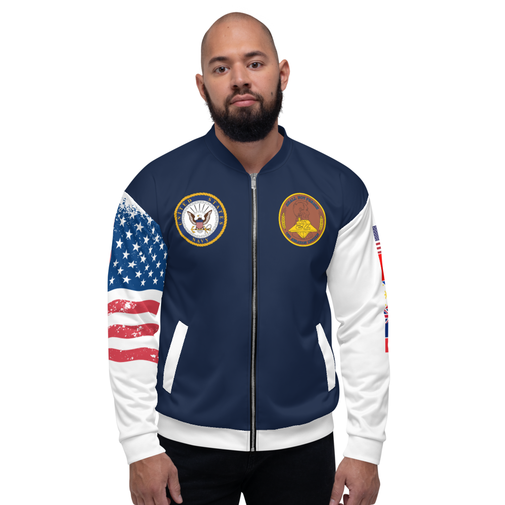 USS Abraham Lincoln (CVN-72) 1991 FP Cruise Jacket - All American – front view, white