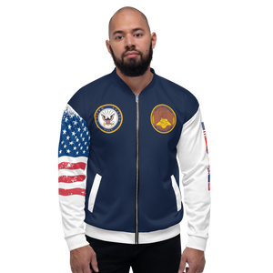 USS Abraham Lincoln (CVN-72) 1991 FP Cruise Jacket - All American – front view, white
