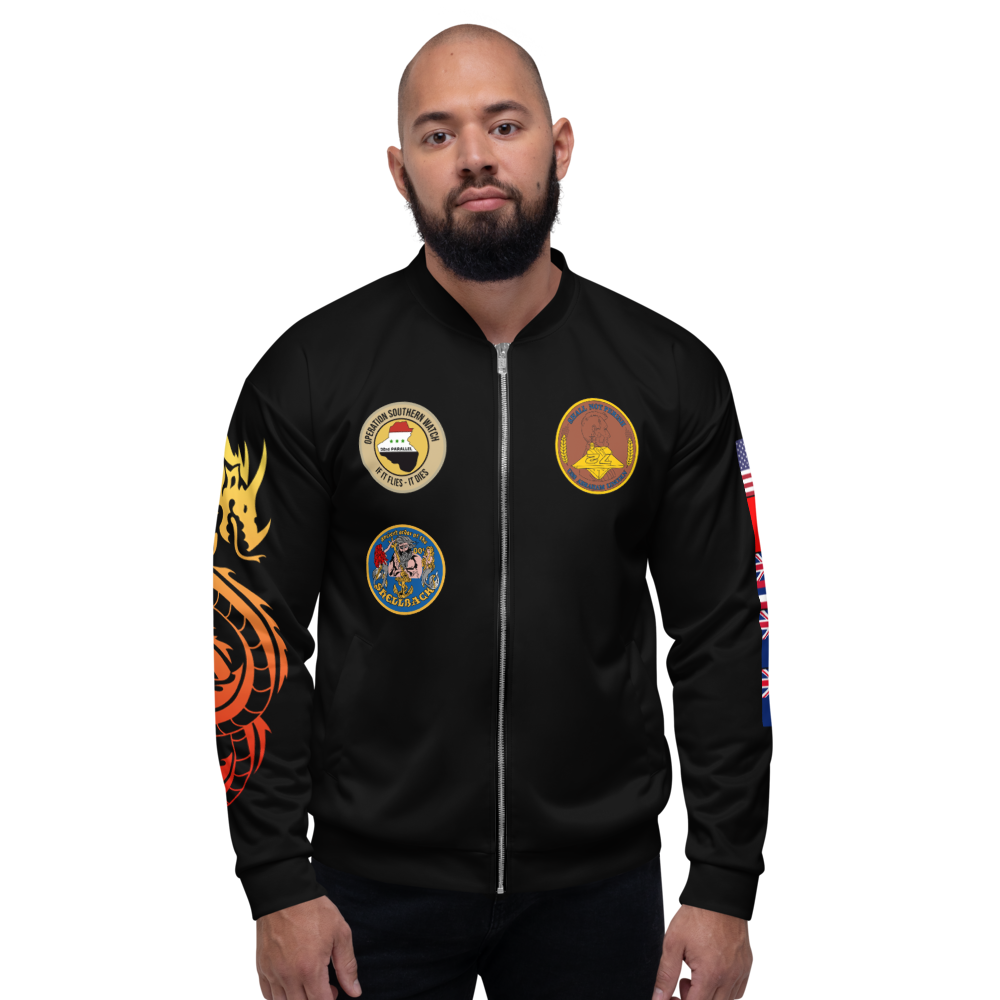 USS Abraham Lincoln (CVN-72) 1993 FP Cruise Jacket - WESTPAC Dragon – front view, white