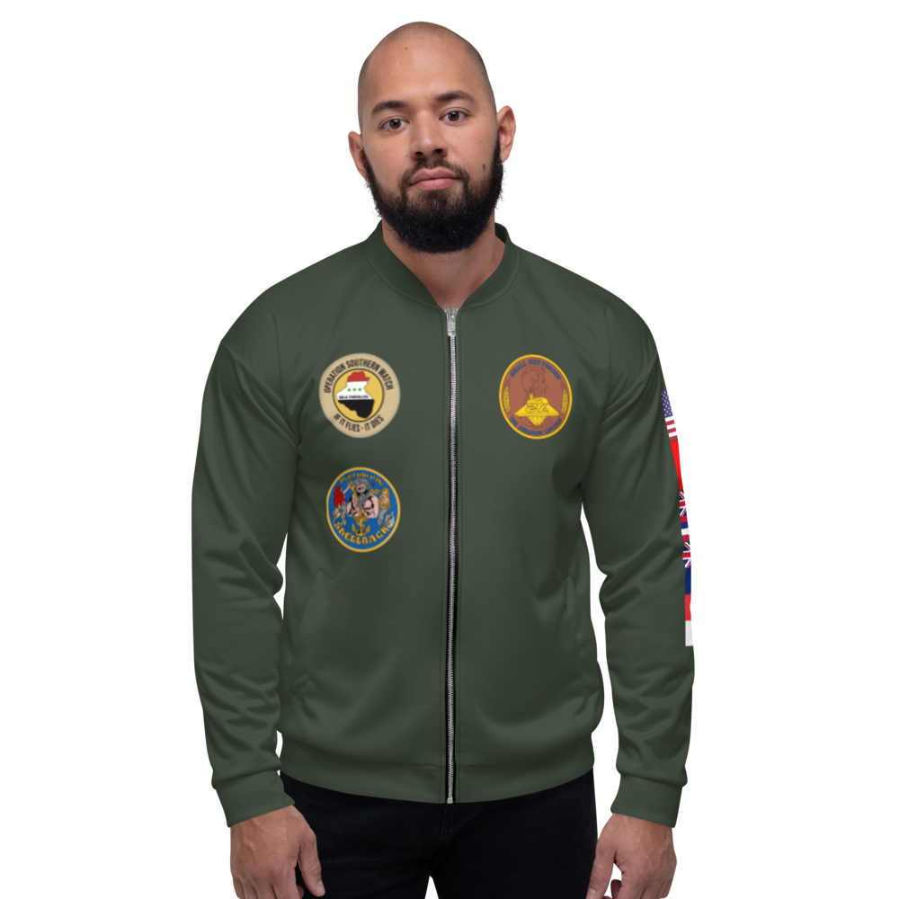 USS Abraham Lincoln (CVN-72) 1995 FP Cruise Jacket - Green – front view, white