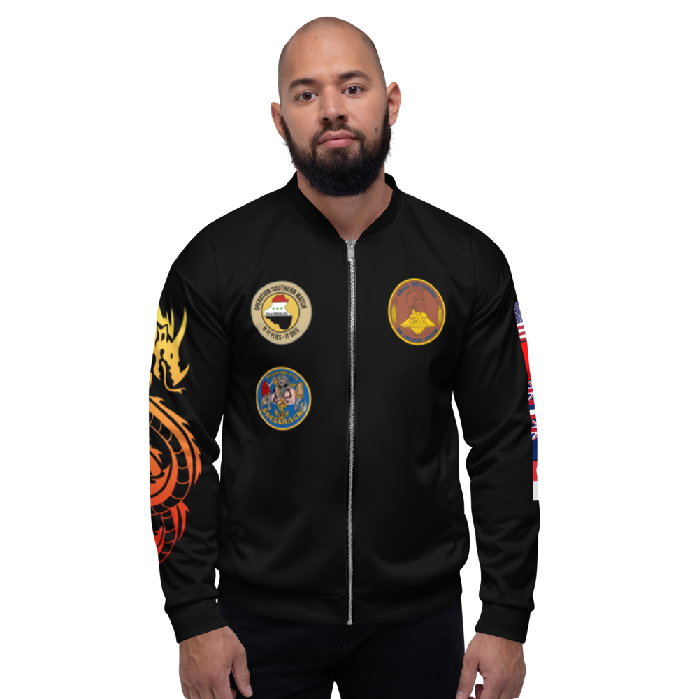 USS Abraham Lincoln (CVN-72) 1995 FP Cruise Jacket - WESTPAC Dragon – front view, white