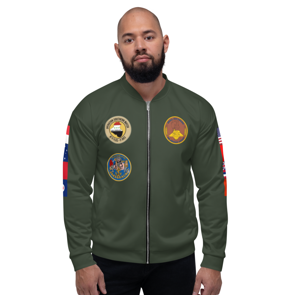 USS Abraham Lincoln (CVN-72) 1998 FP Cruise Jacket - Green – front view, white