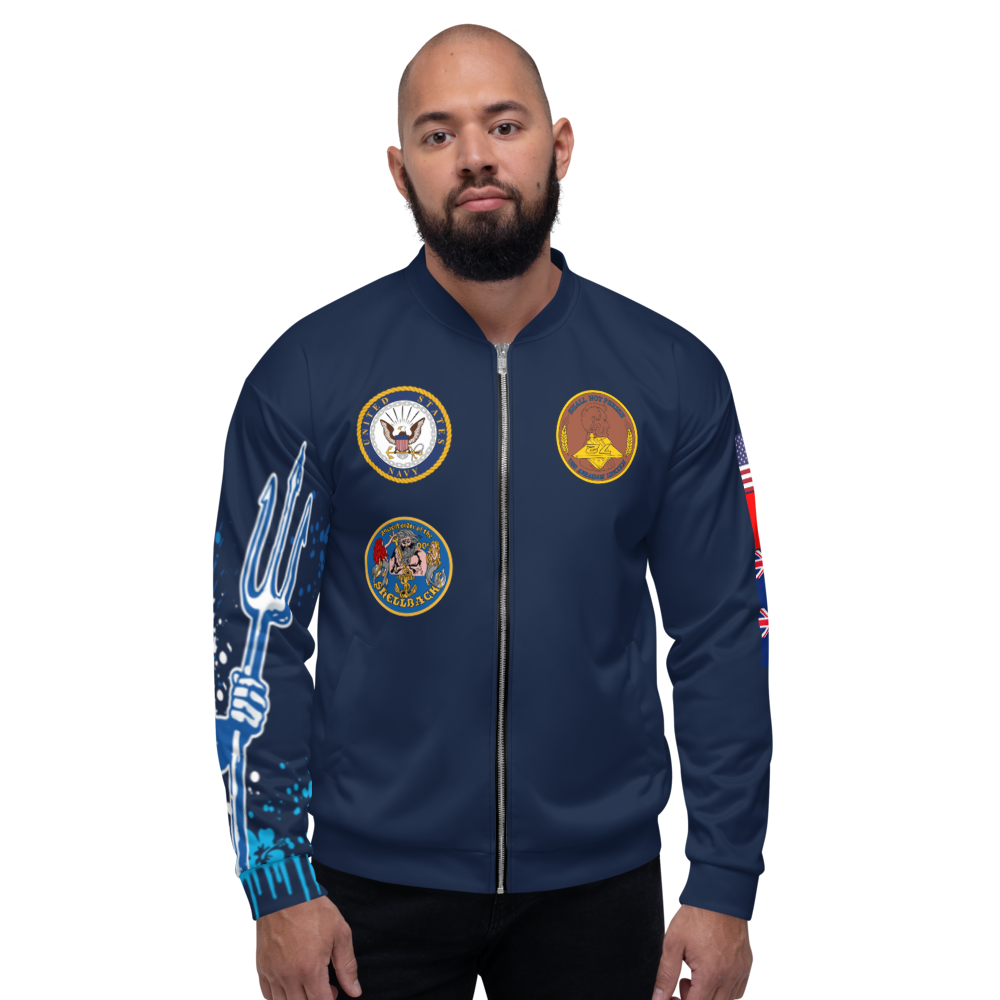 USS Abraham Lincoln (CVN-72) 2000-01 FP Cruise Jacket - Shellback – front view, white