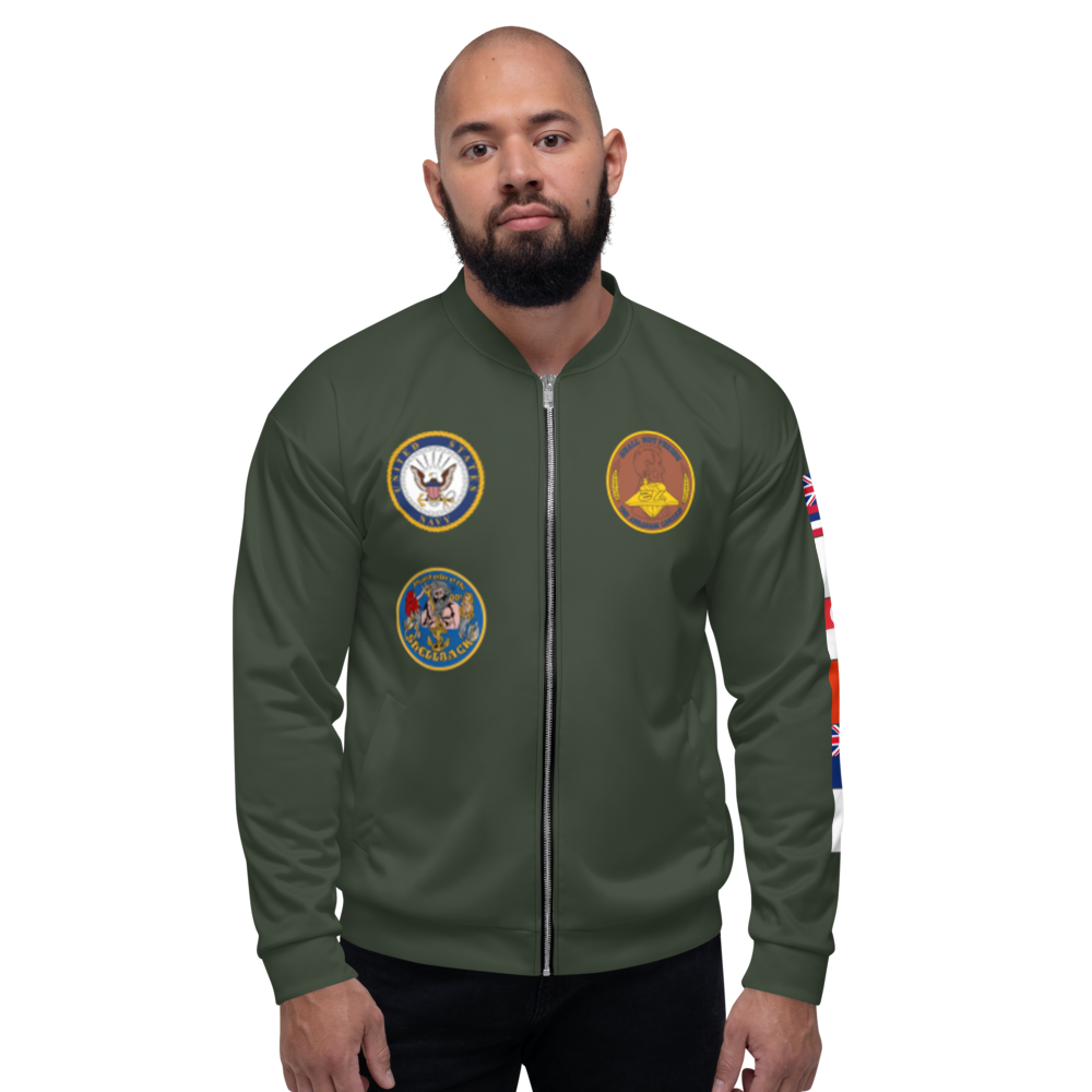 USS Abraham Lincoln (CVN-72) 2002-03 FP Cruise Jacket - Green – front view, white