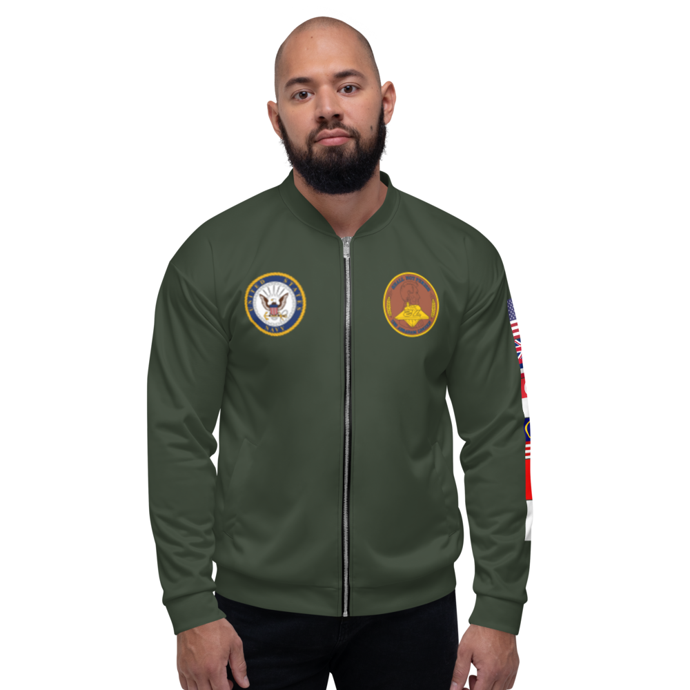 USS Abraham Lincoln (CVN-72) 2010-11 FP Cruise Jacket - Green – front view, white