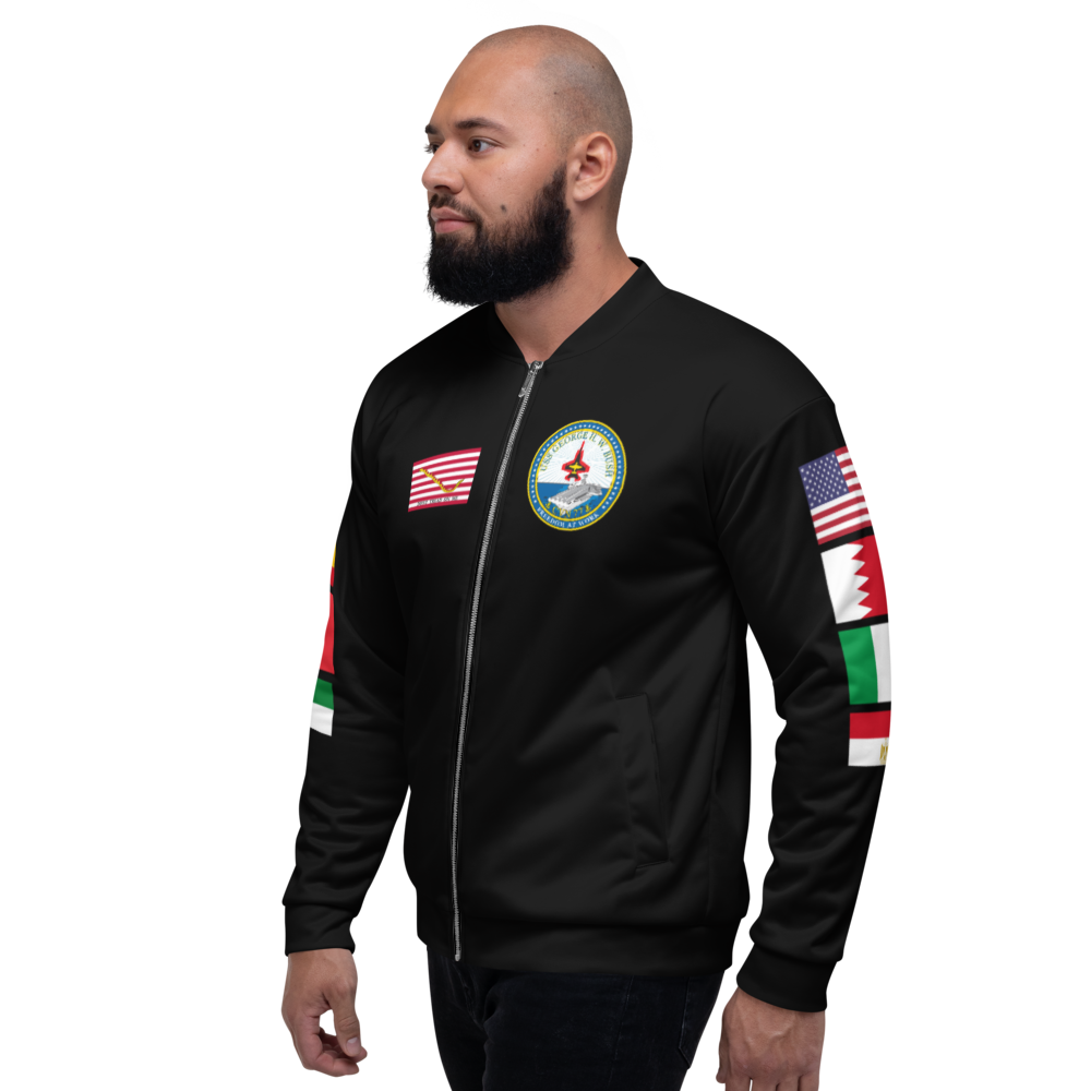 USS George H.W. Bush (CVN-77) 2011 FP Cruise Jacket - Black – left view, white