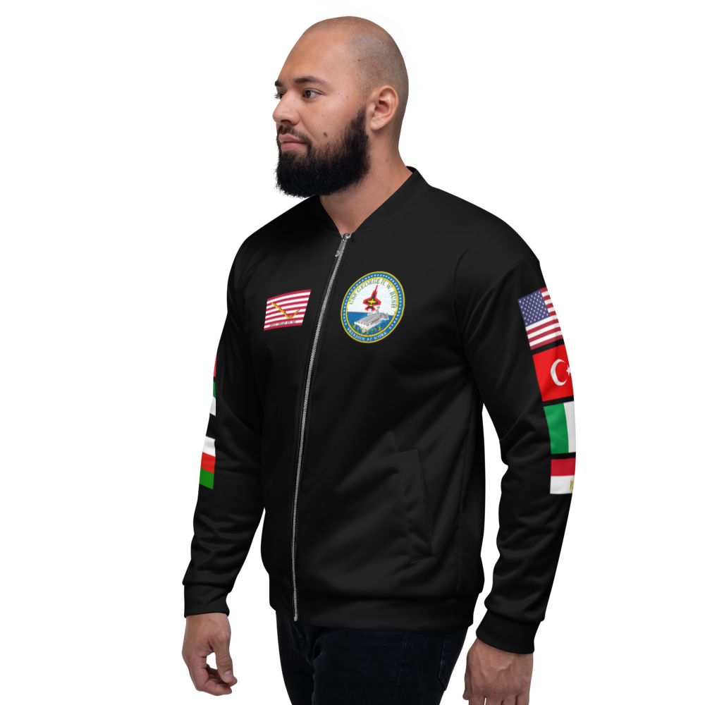 USS George H.W. Bush (CVN-77) 2014 FP Cruise Jacket - Black – left view, white