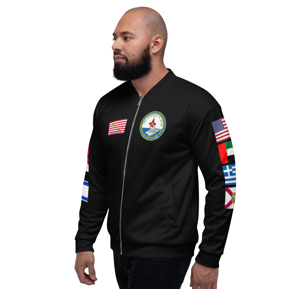 USS George H.W. Bush (CVN-77) 2017 FP Cruise Jacket - Black – left view, white