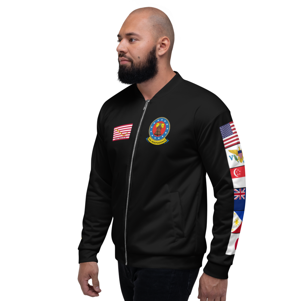 USS Independence (CVA-62) 1965 FP Cruise Jacket - Black – left view, white